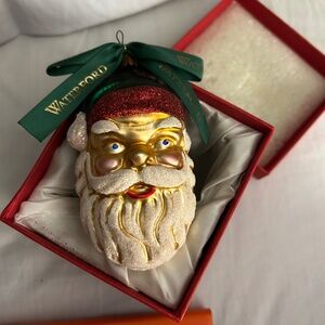 Vintage Waterford glass Santa ornament